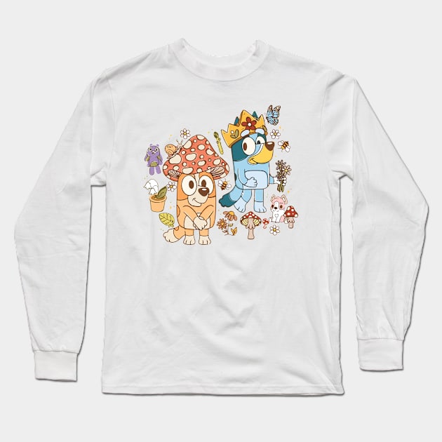 Bluey King Bingo Mushroom Long Sleeve T-Shirt by ExpresYourself